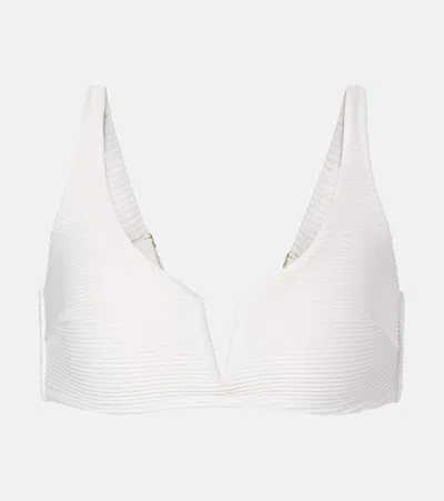 Heidi Klein Bikini-oberteil Aus Rippstrick In Weiss