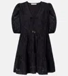 Heidi Klein Saint-tropez Broderie Anglaise Minidress In Black