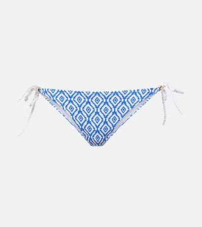Heidi Klein Sardinia Printed Bikini Bottom In Blue