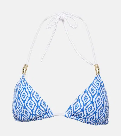 Heidi Klein Sardinia Printed Bikini Top In Blue
