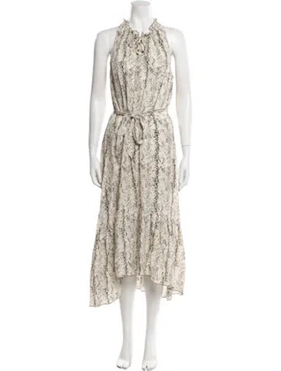 Pre-owned Heidi Klein Silk Printed Robe In Neutral