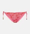 Heidi Klein Tangier Reversible Ruffle Triangle Bikini Bottom In Red