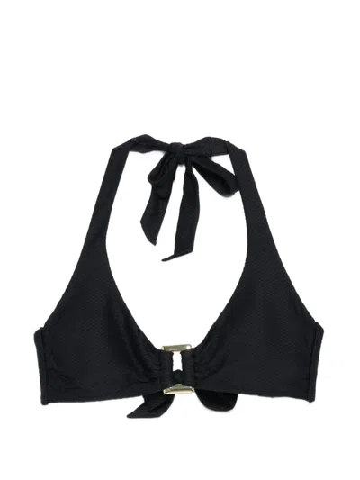 Heidi Klein Textured Halterneck Bikini Top In Black
