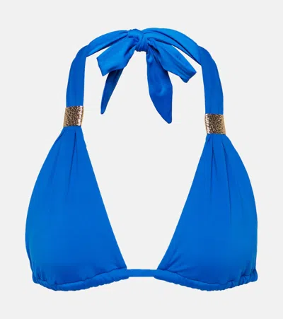 Heidi Klein The Baths Triangle Bikini Top In Blue