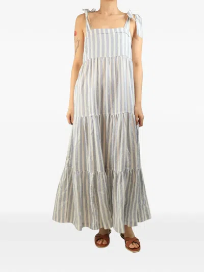 Pre-owned Heidi Klein Tiered Jacquard Maxi Dress In Neutral