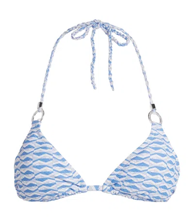 Heidi Klein Tinos Triangle Bikini Top In Blue