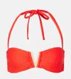 Heidi Klein Womens Red-red Vicenza V-bar Bandeau Recycled Polyamide-blend Bikini Top In Red