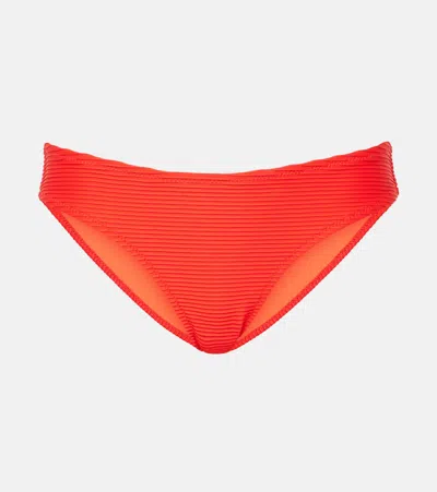 Heidi Klein Womens Red-red Vicenza Textured Low-rise Recycled Polyamide-blend Bikini Bottoms