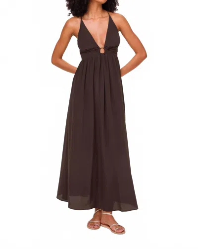 Heidi Klein Women's Coco Palm Silk Maxi Dress In Brown