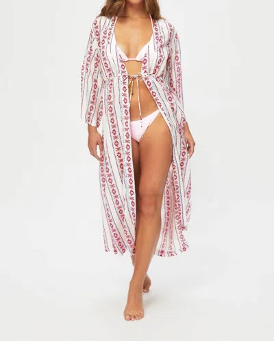 Heidi Klein Women's Provence Beach Kimono In White And Red Print In Multi