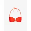 HEIDI KLEIN HEIDI KLEIN WOMEN'S RED-RED VICENZA V-BAR BANDEAU RECYCLED POLYAMIDE-BLEND BIKINI TOP