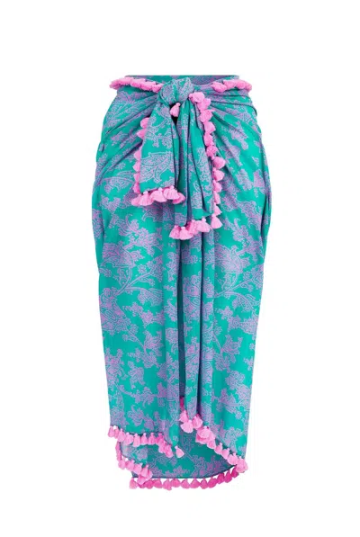 Heidi Klein Women's Santa Rosa Sarong In Teal Print In Blue
