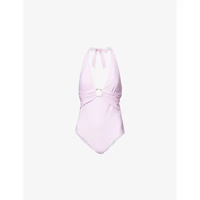 Heidi Klein Womens Prt-prt Cap Ferrat Ring Halterneck Swimsuit
