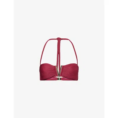 Heidi Klein Womens Cassis V-bar Bikini Top Bet-red Xs