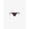 Heidi Klein Womens  Coco Palm Triangle Bikini Bottom In Brn-brn