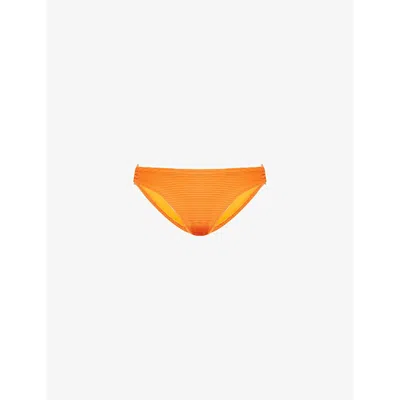 Heidi Klein Womens  San Sebastian Rectangle-hardware Bikini Bottoms In Org-org