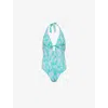 Heidi Klein Womens  Santa Rosa Halterneck Swimsuit In Prt-prt