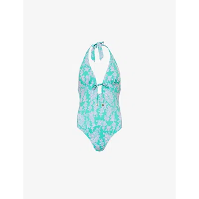 Heidi Klein Womens  Santa Rosa Halterneck Swimsuit In Prt-prt