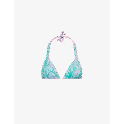 HEIDI KLEIN WOMENS PRT-PRT SANTA ROSA REVERSIBLE TRIANGLE BIKINI TOP