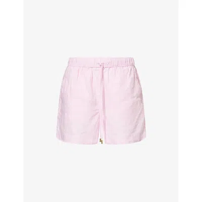 Heidi Klein Womens Pnk-pnk Baie De Cassis Mid-rise Linen Shorts Xs