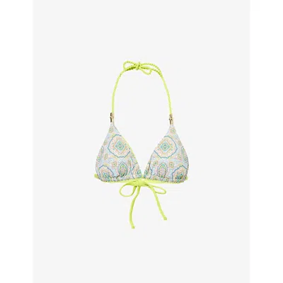 Heidi Klein Womens  Hacienda Reversible Triangle Bikini Top In Prt-prt