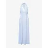 Heidi Klein Womens Prt-prt La Croissette Halterneck Woven Maxi Dress