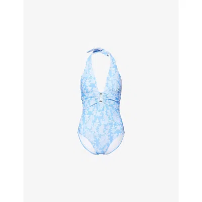Heidi Klein Womens Playa Paraiso Rectangle Halterneck Swimsuit Prt-prt