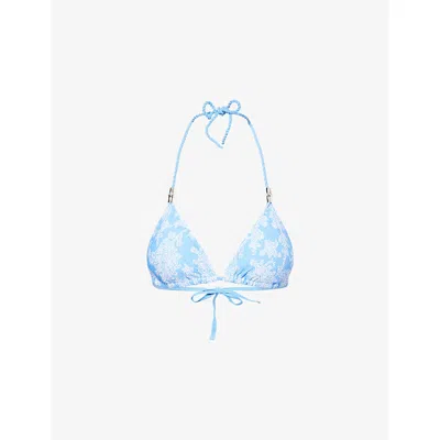Heidi Klein Womens Playa Paraiso Reversible Triangle Bikini Top Prt-prt Xs