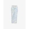 Heidi Klein Womens Playa Paraiso Tassel-trim Cotton-blend Sarong Prt-prt In Prt-prt