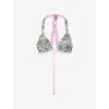 Heidi Klein Womens Reversible Triangle Bikini Top Prt-prt