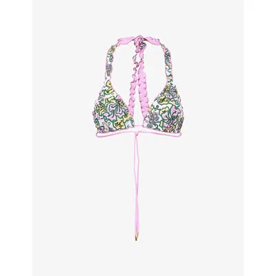 Heidi Klein Womens Reversible Triangle Bikini Top Prt-prt