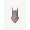 Heidi Klein Womens Zocalo Square-neck Ribbed Swimsuit Tau-tau In Tau-tau