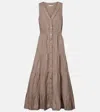 Heidi Klein Zakynthos Tiered Linen Midi Dress In Brown
