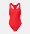 Heidi Klein Zip-up Racerback Swimsuit