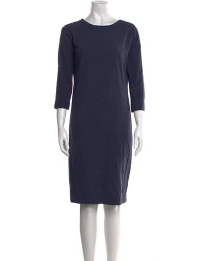 Pre-owned Heidi Merrick Bateau Neckline Knee-length Dress In Blue
