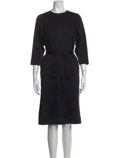 Pre-owned Heidi Merrick Crew Neck Knee-length Dress In Black