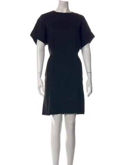 Pre-owned Heidi Merrick Crew Neck Knee-length Dress In Black/blue