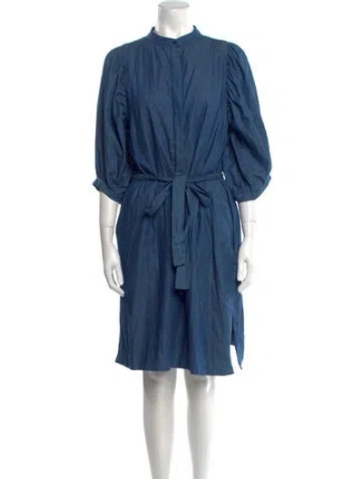 Pre-owned Heidi Merrick Crew Neck Knee-length Dress In Blue