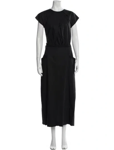 Pre-owned Heidi Merrick Crew Neck Long Dress In Black