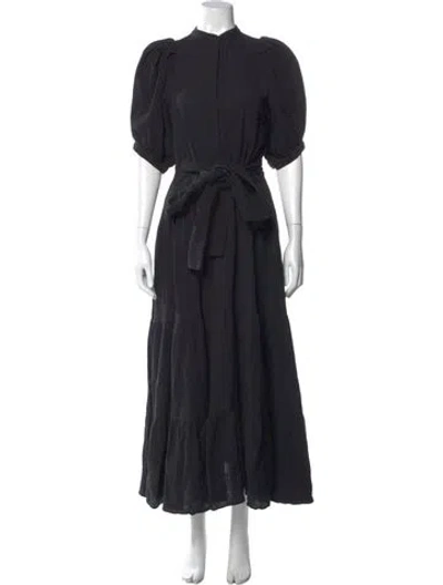 Pre-owned Heidi Merrick Crew Neck Long Dress In Black