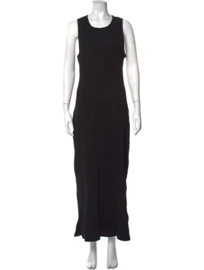 Pre-owned Heidi Merrick Crew Neck Long Dress In Black