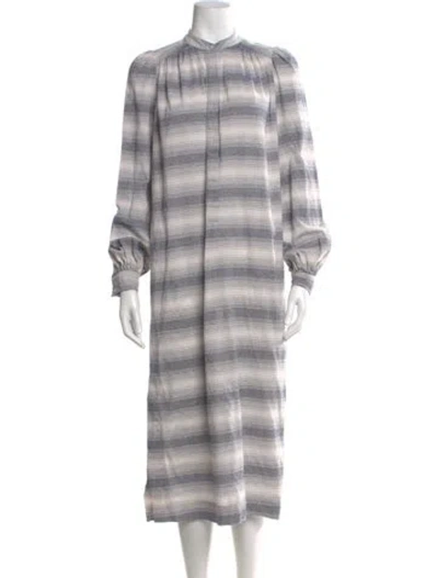 Pre-owned Heidi Merrick Crew Neck Long Dress In Neutral