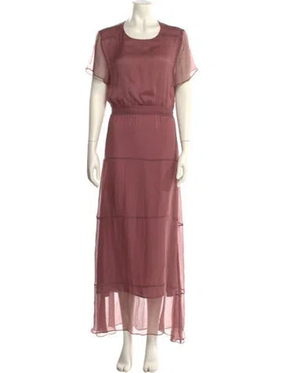 Pre-owned Heidi Merrick Crew Neck Long Dress In Pink