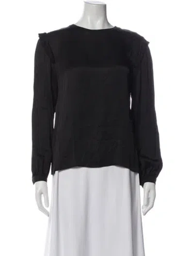 Pre-owned Heidi Merrick Crew Neck Long Sleeve Blouse In Gray