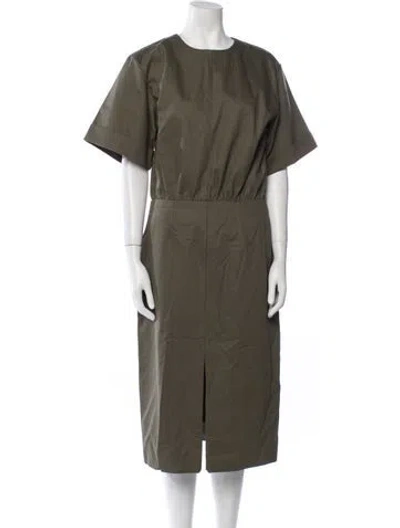 Pre-owned Heidi Merrick Crew Neck Midi Length Dress In Green