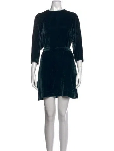 Pre-owned Heidi Merrick Crew Neck Mini Dress In Black