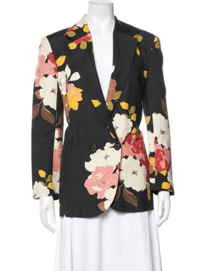 Pre-owned Heidi Merrick Floral Print Blazer In Multi