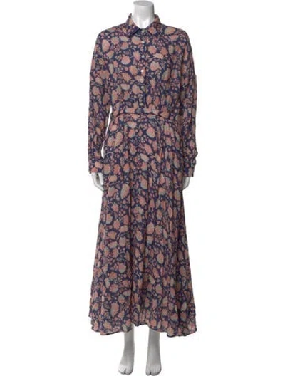Pre-owned Heidi Merrick Floral Print Long Dress In Multi