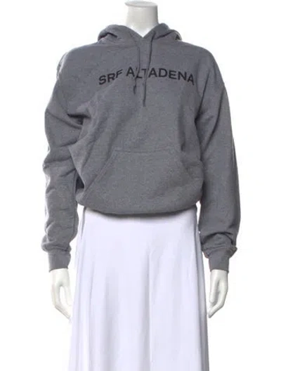 Pre-owned Heidi Merrick Graphic Print Crew Neck Hoodie In Grey