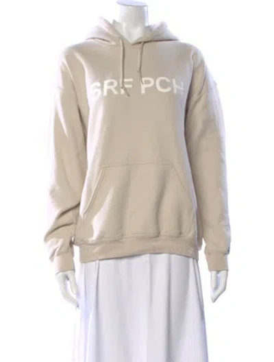 Pre-owned Heidi Merrick Graphic Print Crew Neck Hoodie In Neutral